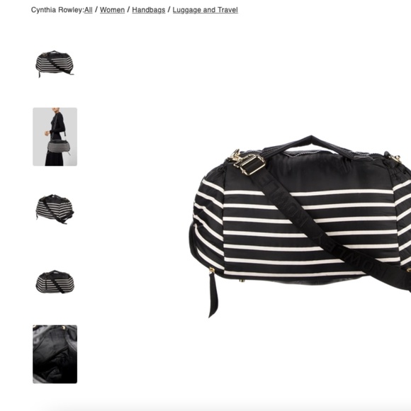 CYNTHIA ROWLEY STRIPED NYLON MINI WEEKENDER BAG - Picture 6 of 8